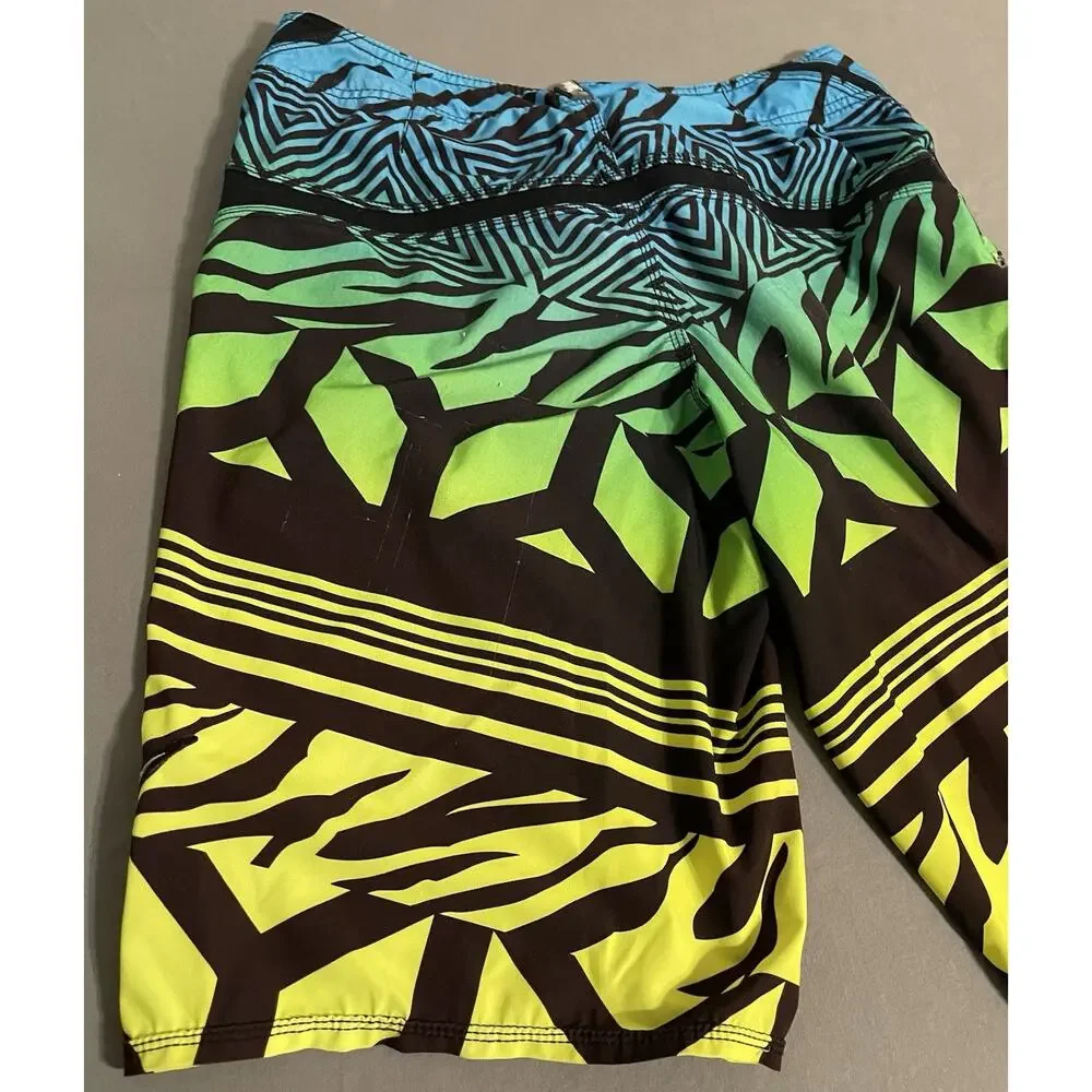 O’Neill Hyperfreak Jordi Smith Boardshorts Swim Trunks Blue Green Size 30
